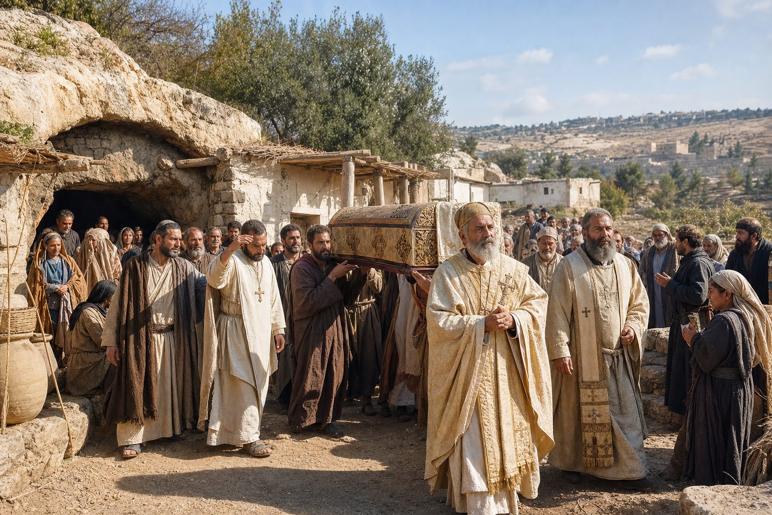 Image photoréaliste, Le transfert des reliques du saint premier martyr et archidiacre Stephen, calendrier orthodoxe, 2026-08-15, relic_or_church_event Image photoréaliste, Le transfert des reliques du saint premier martyr et archidiacre Stephen, calendrier orthodoxe, 2026-08-15, relic_or_church_event