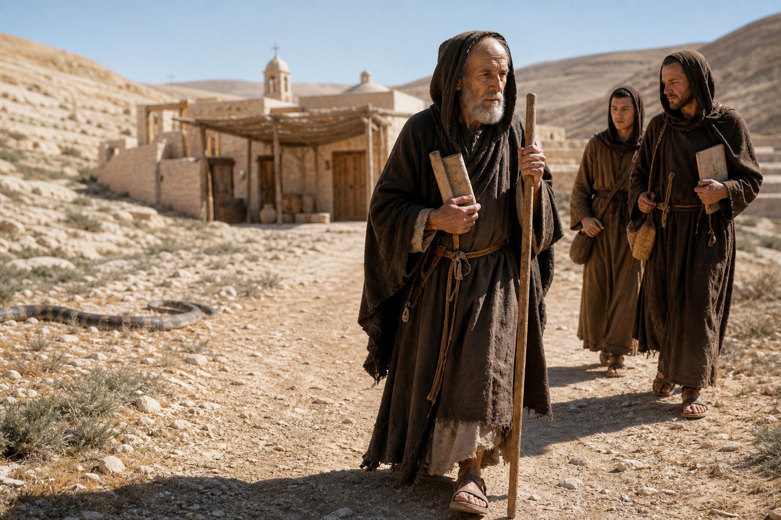 Une image photoréaliste, La vie du révérend Cosmas, le boucher du désert, calendrier orthodoxe, 2026-08-16, saint_life Une image photoréaliste, La vie du révérend Cosmas, le boucher du désert, calendrier orthodoxe, 2026-08-16, saint_life
